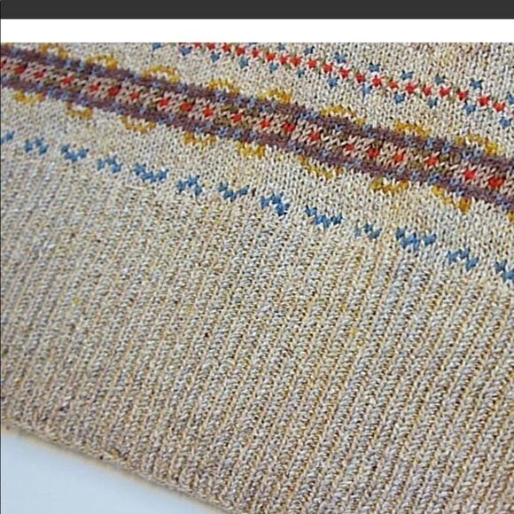 Double RRL Tan Multi Fair-isle V Neck Sweater Vest - Picture 12 of 16